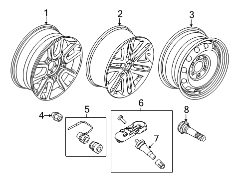 2012 Ford F-150 Wheel Nut Diagram for 6L3Z-1120-BA