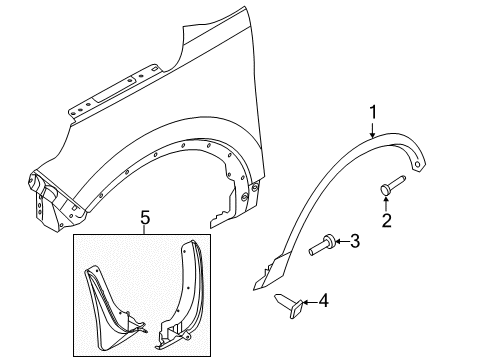 2015 Ford Police Interceptor Utility Exterior Trim - Fender Diagram