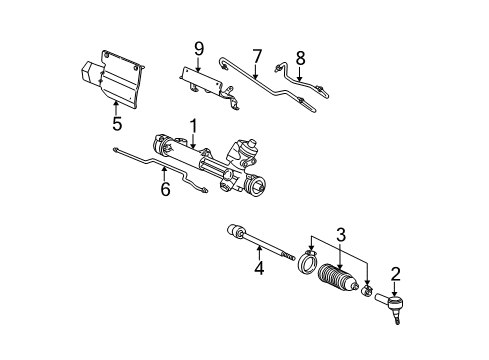 2002 Mercury Sable P/S Pump & Hoses, Steering Gear & Linkage Diagram 2 - Thumbnail