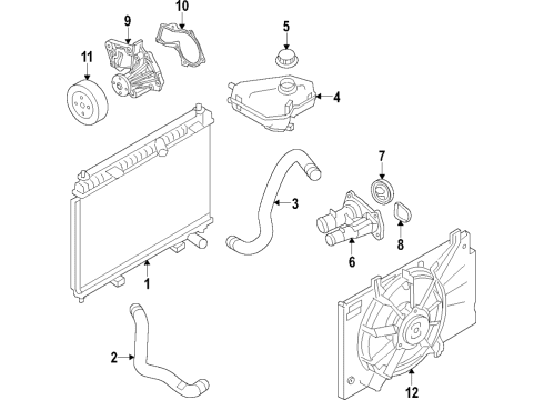 2019 Ford Fiesta Fan & Motor Diagram for C1BZ-8C607-WK