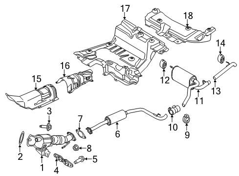 2016 Ford Transit Connect Front Muffler Diagram for DV6Z-5230-C