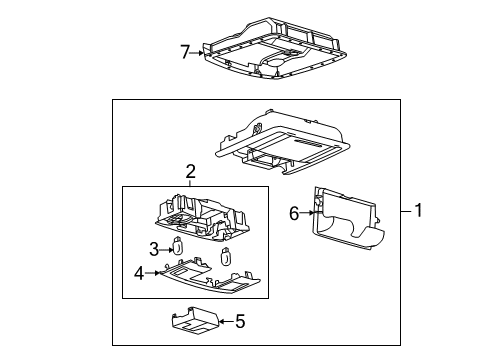 2011 Lincoln MKX Overhead Console, Black/Graystone Diagram for AA1Z-78519A70-BA