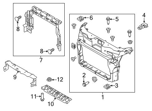 2018 Ford Police Interceptor Utility Radiator Support Diagram
