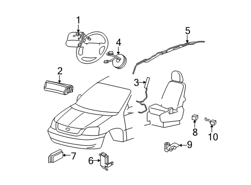2007 Ford Freestar Control Module Diagram for 6F2Z-14B321-AA