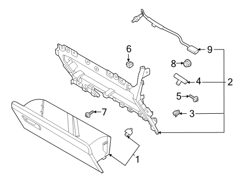2022 Ford F-150 Lightning Glove Box Diagram 1 - Thumbnail
