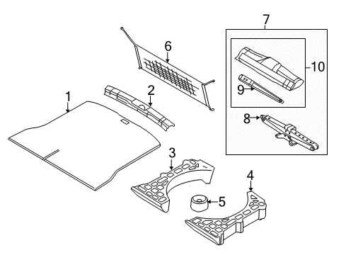 2012 Lincoln MKX Interior Trim - Rear Body Diagram