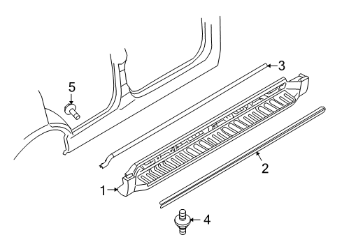 2010 Mercury Mariner Exterior Trim - Pillars, Rocker & Floor Diagram 3 - Thumbnail