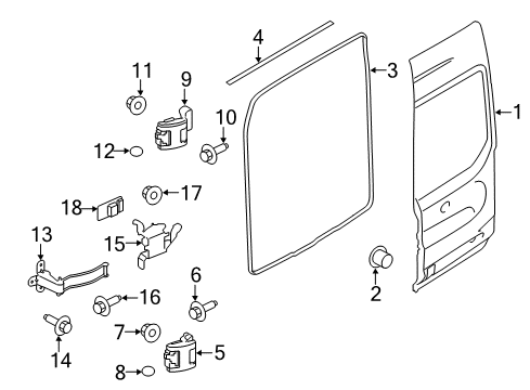 2022 Ford Transit-350 Door & Components Diagram 2 - Thumbnail