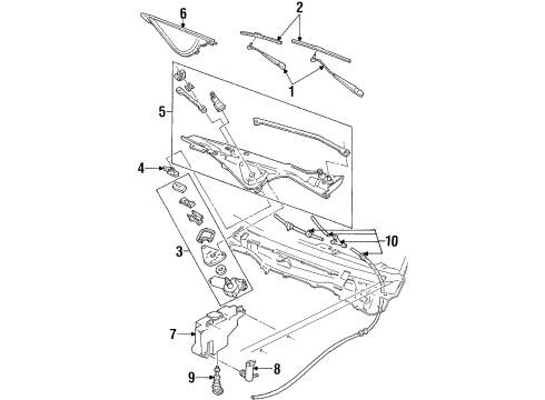 1999 Mercury Grand Marquis Wiper & Washer Components Diagram