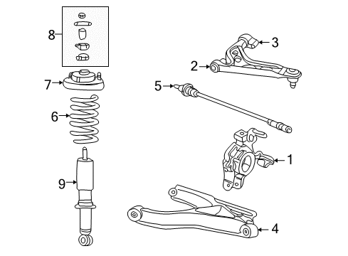 2003 Lincoln Aviator Rear Suspension, Control Arm Diagram 1 - Thumbnail
