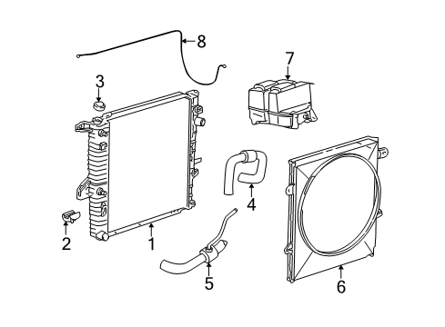 2005 Ford Ranger Radiator & Components Diagram