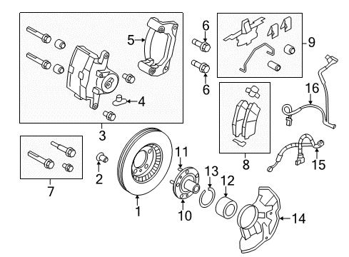 2012 Lincoln MKZ Splash Shield, Front Driver Side Diagram for 6E5Z-2K005-AA