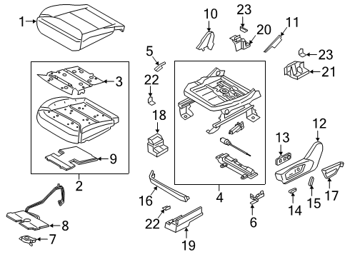 2022 Ford Police Interceptor Utility Front Seat Components Diagram