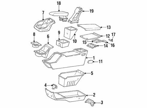 1992 Ford Explorer Armrest Handle Diagram for E9TZ-98061A44-A