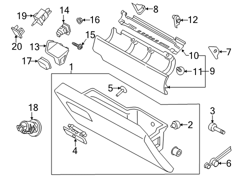 2018 Ford F-250 Super Duty Glove Box Diagram