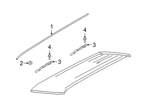 2010 Ford Flex Exterior Trim - Roof Diagram