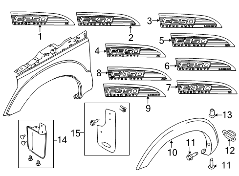2014 Ford F-250 Super Duty Exterior Trim - Fender Diagram