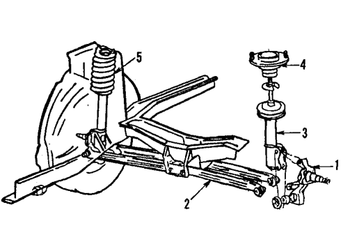 1993 Mercury Sable Rear Suspension Components, Lower Control Arm Diagram