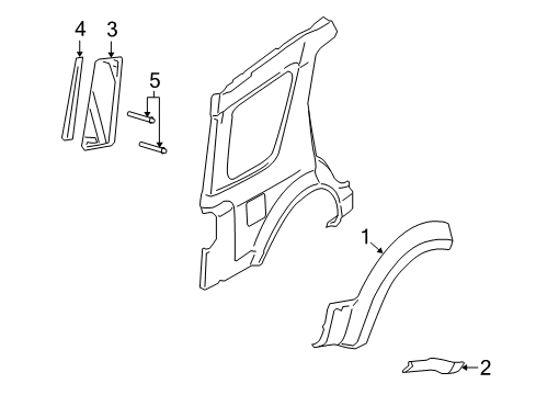 2009 Ford Taurus X Exterior Trim - Quarter Panel Diagram