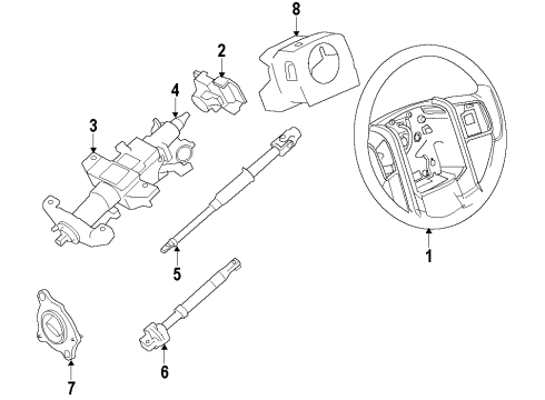 2014 Ford F-150 Steering Wheel, Charcoal Diagram for BL3Z-3600-BB