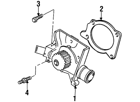 1997 Mercury Tracer Water Pump Gasket Diagram for F7CZ-8507-AA