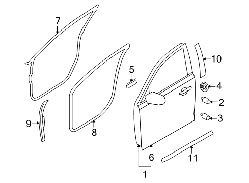 2014 Lincoln MKS Front Door Diagram