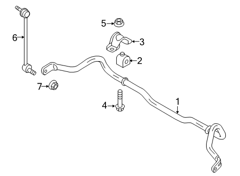 2014 Ford Transit Connect Stabilizer Bar & Components - Front Diagram