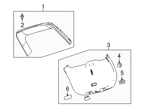 2012 Lincoln MKT Interior Trim - Lift Gate Diagram