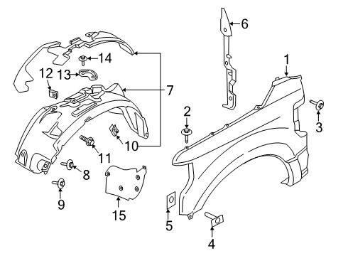 2018 Ford F-250 Super Duty Fender & Components Diagram