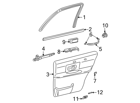 2003 Lincoln Town Car Interior Trim - Rear Door Diagram