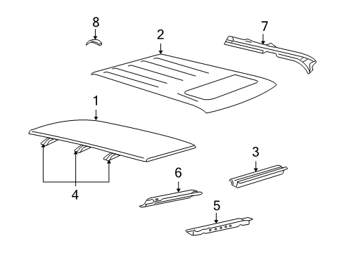 2010 Ford Explorer Sport Trac Rear Header Diagram for 8A2Z-7840484-A
