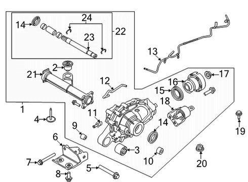 2022 Ford Bronco Carrier & Components - Front Diagram 2 - Thumbnail