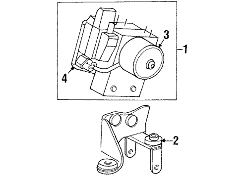 2001 Lincoln Town Car ABS Pump Assembly Diagram for 1W1Z-2C286-DA