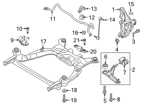 2013 Lincoln MKZ Engine Cradle, Front Diagram for HG9Z-5C145-C