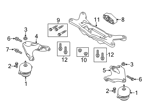 2015 Ford Mustang Support Bracket, Passenger Side Diagram for BR3Z-6028-A