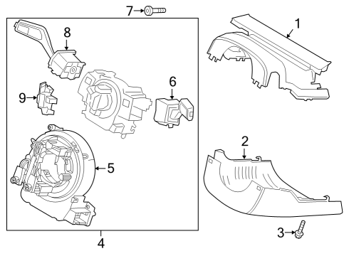 2022 Lincoln Aviator Turn Signal Switch Diagram for LC5Z-13341-DB