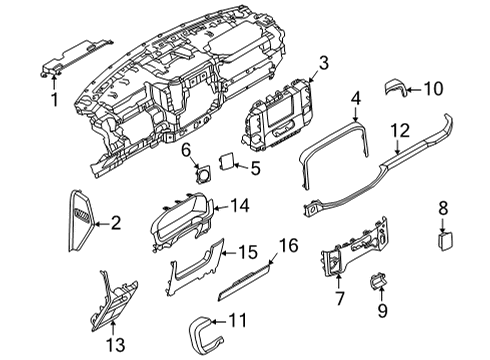 2022 Ford F-150 Instrument Panel Components Diagram