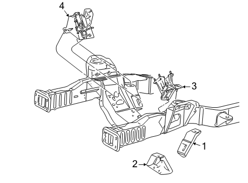 2000 Ford E-250 Econoline Engine & Trans Mounting Diagram