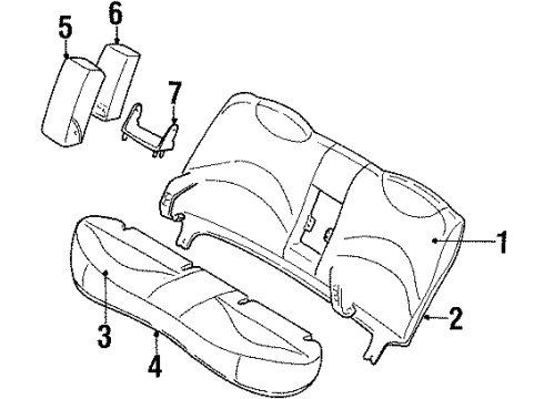 1997 Mercury Grand Marquis Seat Back, Rear Diagram for F6MZ54600A88AA
