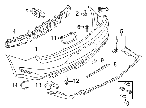 2021 Ford Mustang Bumper & Components - Rear Diagram 1 - Thumbnail