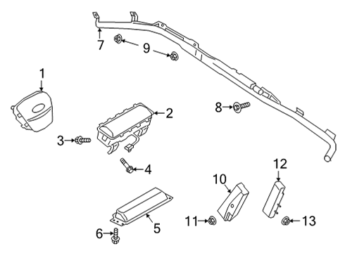 2022 Ford Bronco Sport Air Bag Components Diagram