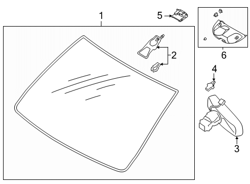 2021 Lincoln Corsair Glass - Windshield Diagram
