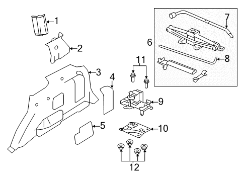 2012 Ford Escape Interior Trim - Quarter Panels Diagram