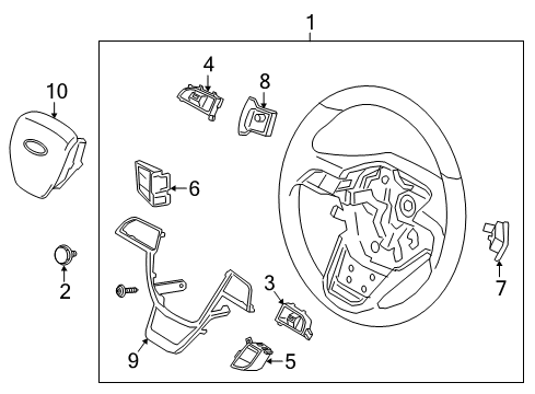 2018 Lincoln Navigator Steering Wheel, Red Diagram for JL7Z-3600-AN