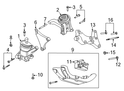 2023 Ford Explorer Engine & Trans Mounting Diagram