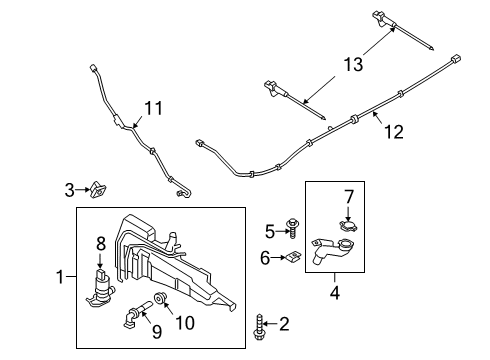2022 Ford Escape Wiper Linkage Diagram for LJ6Z-17566-A