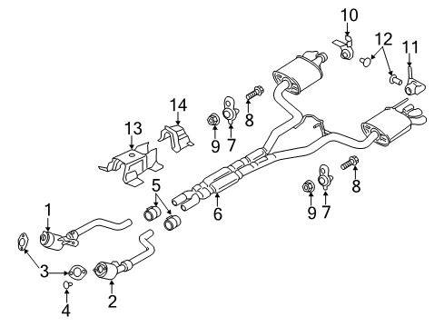2020 Ford Mustang Exhaust Components Diagram 4 - Thumbnail