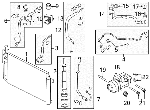 2012 Lincoln MKX A/C Condenser, Compressor & Lines Diagram
