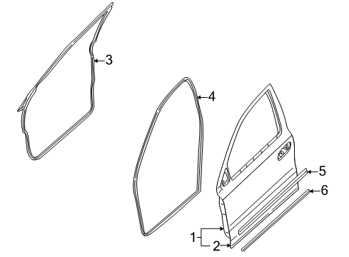 2007 Ford Five Hundred Front Door, Body Diagram