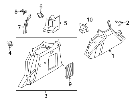 2014 Ford Transit Connect Interior Trim - Side Panel Diagram